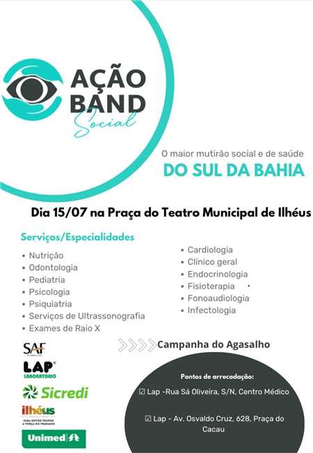 ação de saúde; band bahia